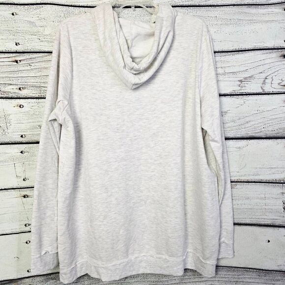 Maurices Gray Hoodie Plaid Snowflake Pullover 1x Plus - Picture 4 of 7